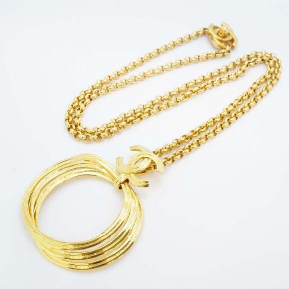CHANEL Gold Logo Necklace - Picture 3 of 7